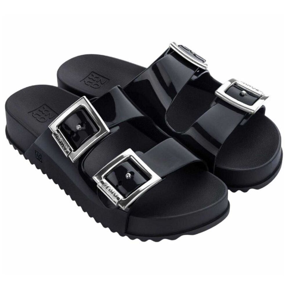 Zaxy Womens/Ladies Slip-on Flat Sliders / Black